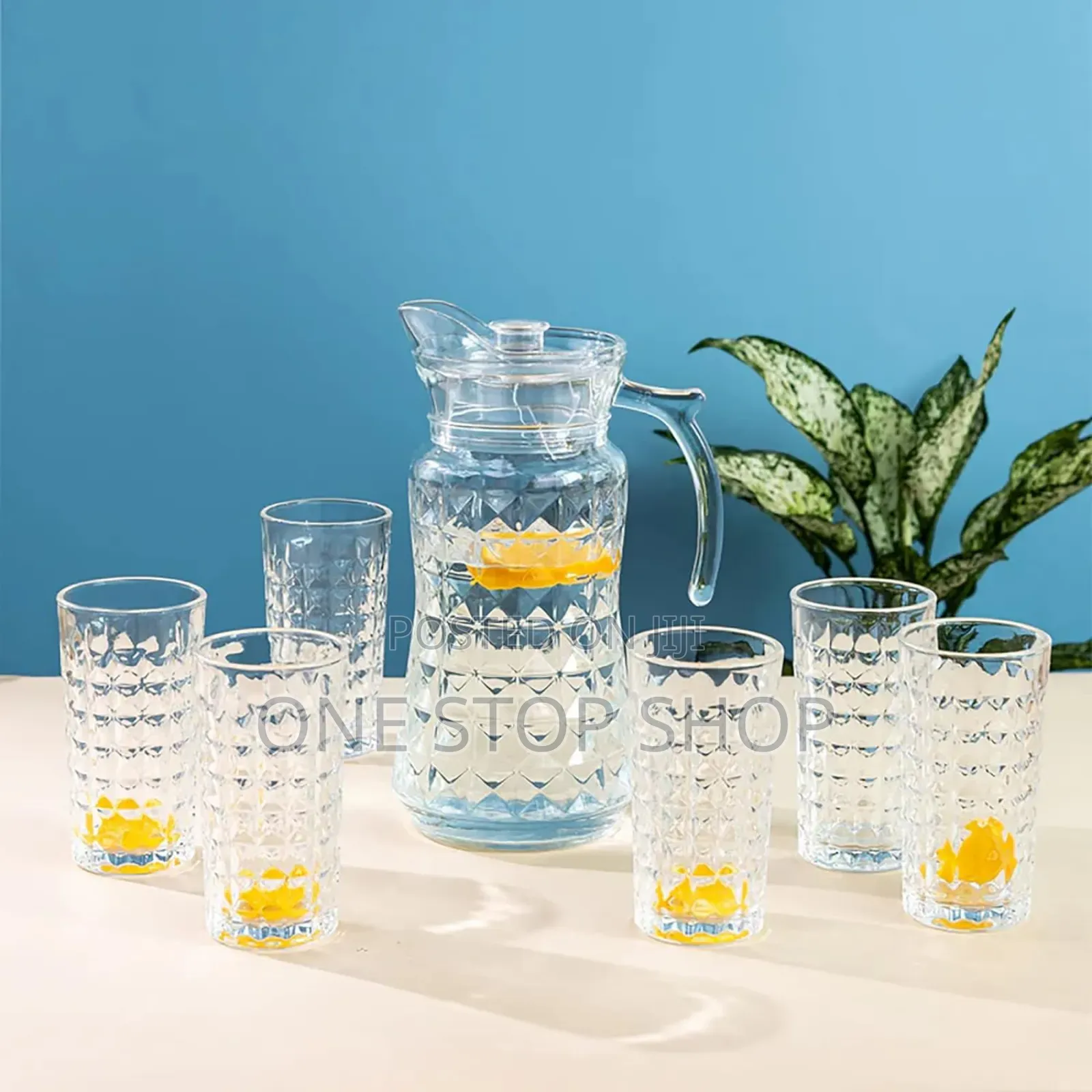 Luminarc Water Glass Jug 1.8ltr+6long Glasses