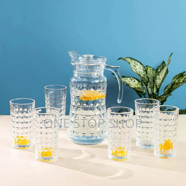 Luminarc Water Glass Jug 1.8ltr+6long Glasses