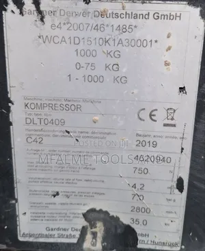 Compressor 2019 Compair C42 Yanmar 4-Cyli 7bars Min 12 Bars Max Ex-Uk