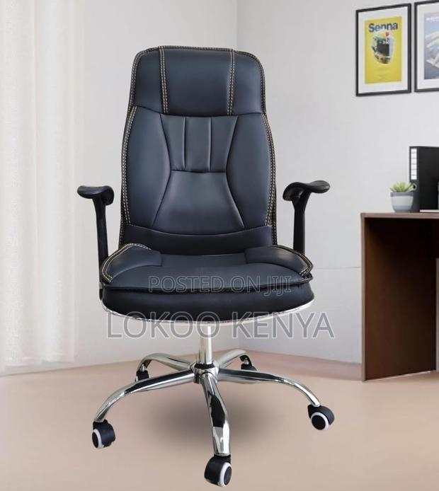 Office Chair : Black Desk Chair With Armrests - thumbnail 4