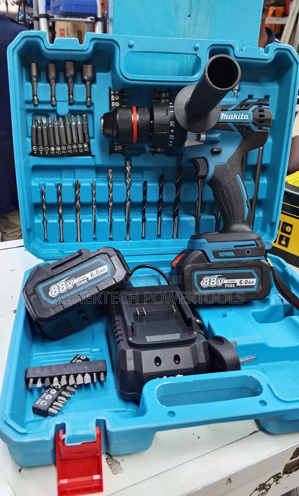 Makita 88v/Makita Hammer Drill Cordless Metallic Chuck