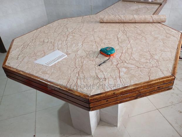 Brown Marble Contact Paper Installed - main view
