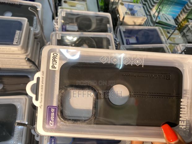 Icon Pu Leather iPhone Case With Apple Logo Cut for iPhone 13 Pro - main view