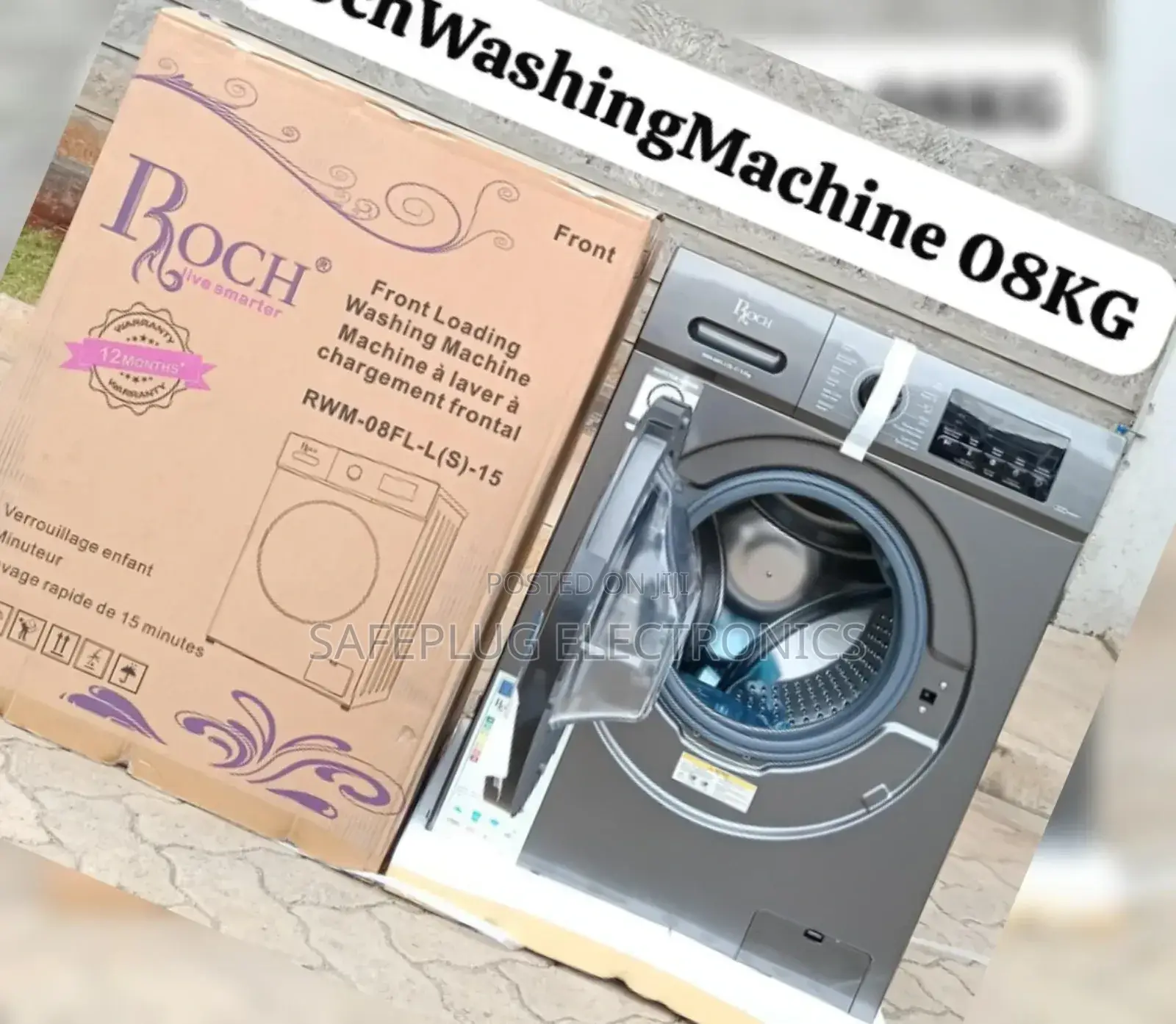 Roch 8kgs Washing Machine Front Load Washing Machine