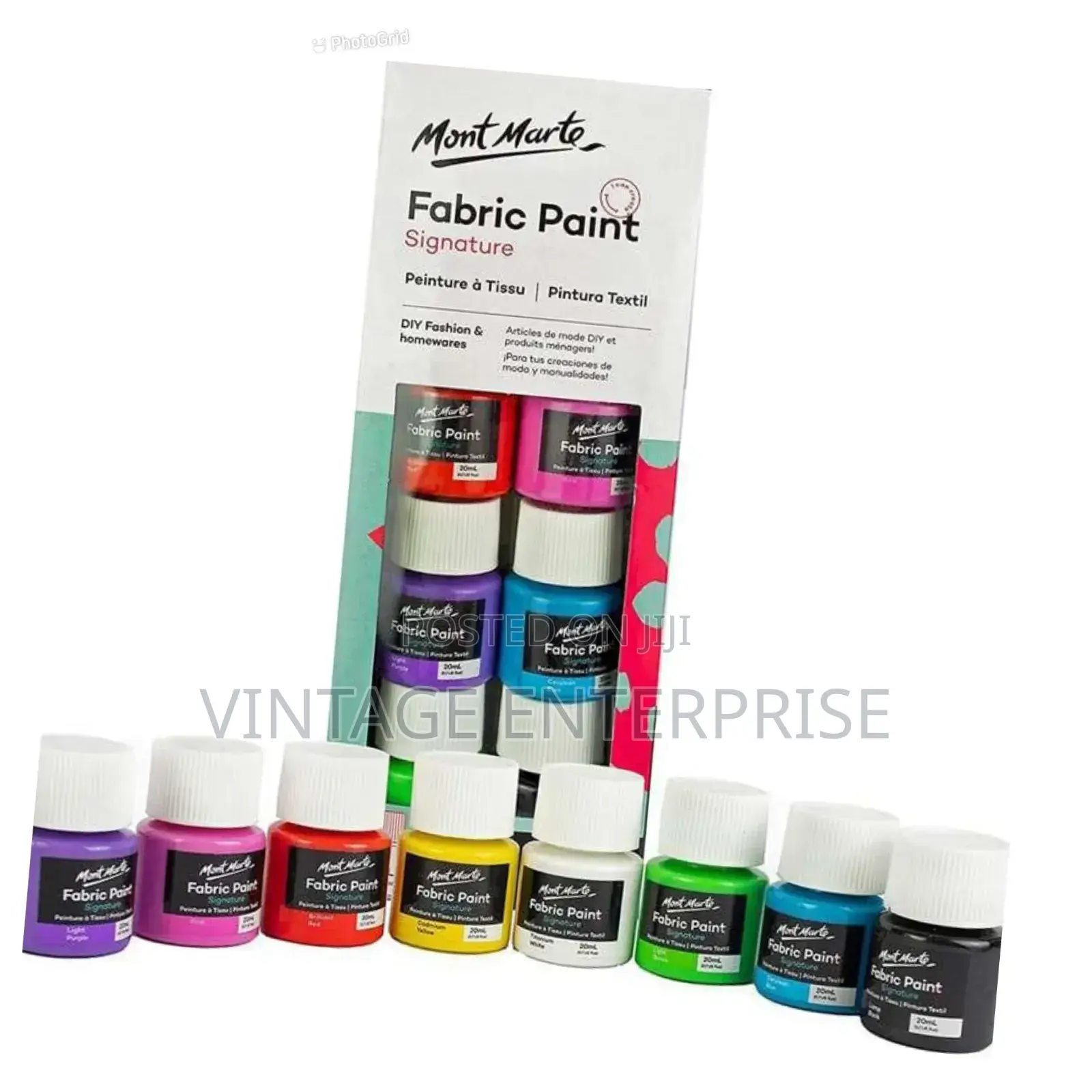 Fabric Paint 6pcs Art Supplies for Clothes, Canvas, T-Shirts, Jeans.