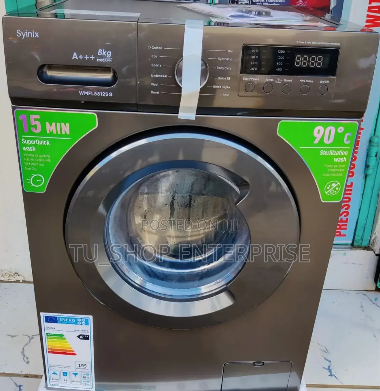 Synix Washing Machine Front Load 8kg Wash and Spin