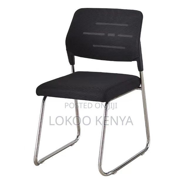 Office Chair : Small Chrome Black Office Chair - thumbnail 4