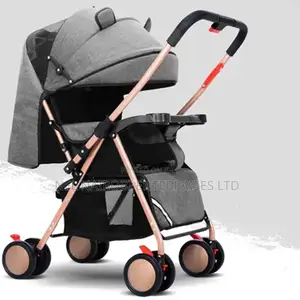 Flax Burgundy Baby Stroller (Gold-4)