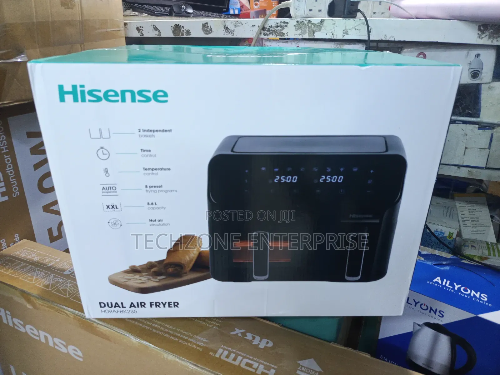 Hisense 8.6l Dual Airfryer (H09afbk2s5) With Multi Led Control 