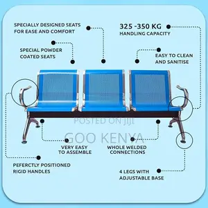 Reception Bench;3-seater Steel Reception Bench