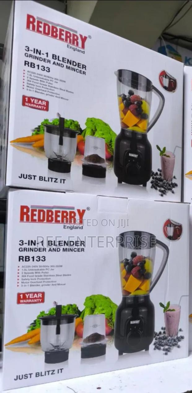3 in 1 Redberry Blender Chopper and Grinder - thumbnail 4