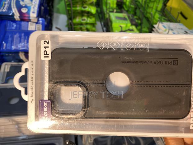 Evett iPhone 12 Leather Case With Logo Cut Elegant Back Case - main view