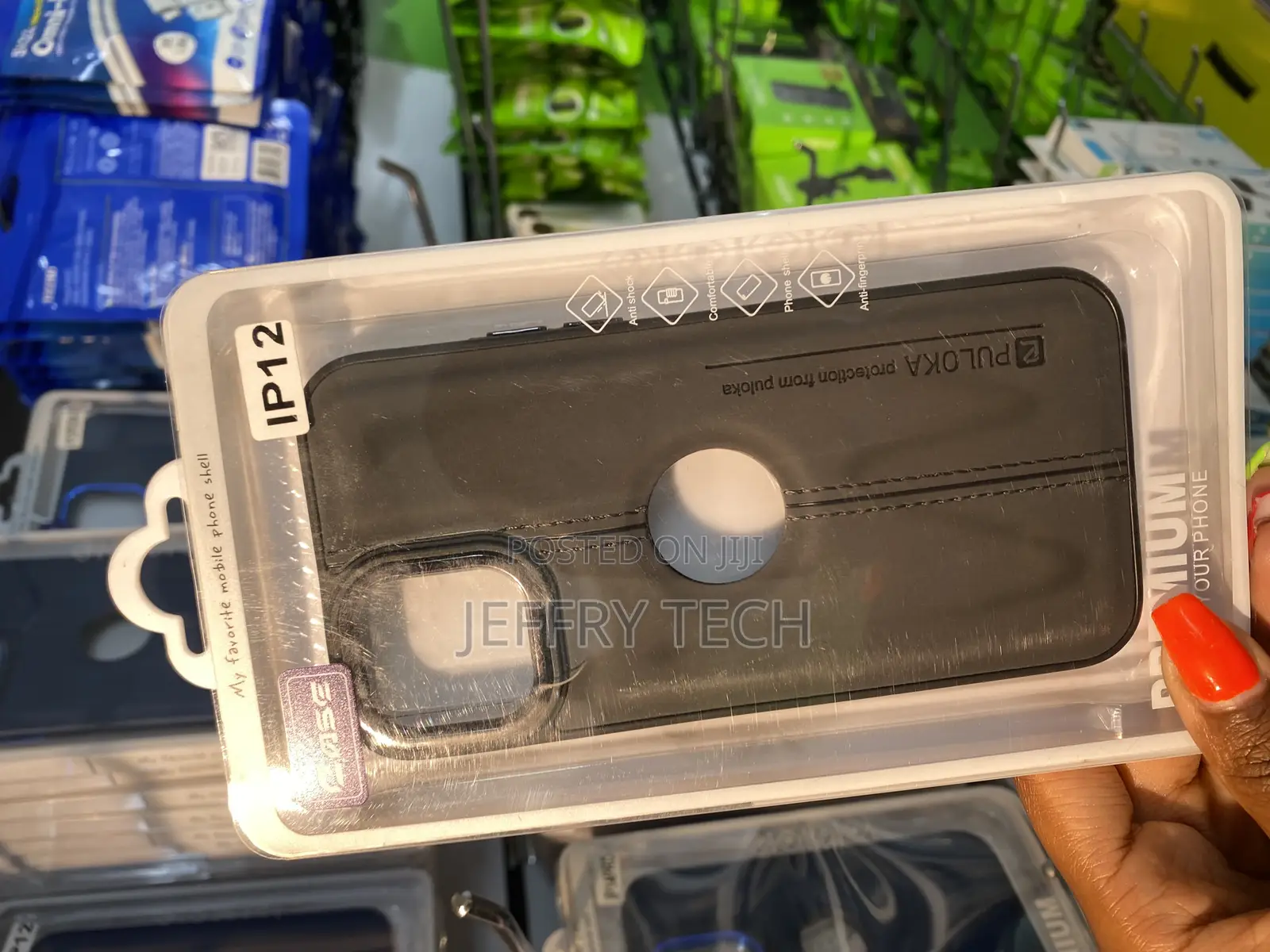 Evett iPhone 12 Leather Case With Logo Cut Elegant Back Case
