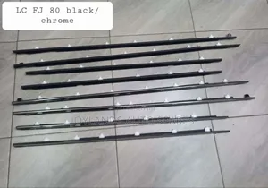 Lc Fj80 Weather Strips (Black And Chrome)