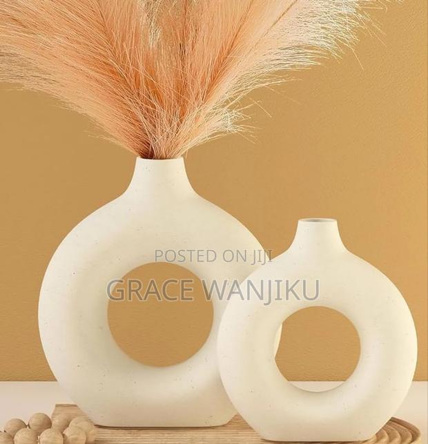 *Porcelain Ceramic 2in1 Elegant Decor Donut Flower Vases