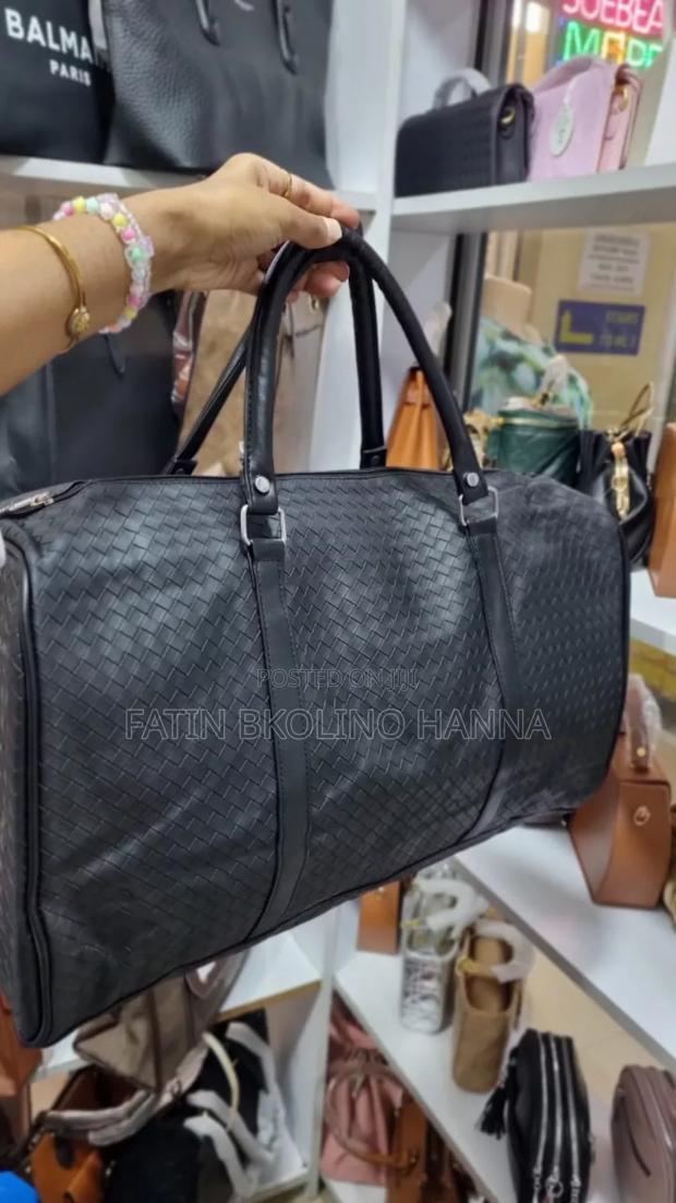 Black Woven Duffle Bag - main view