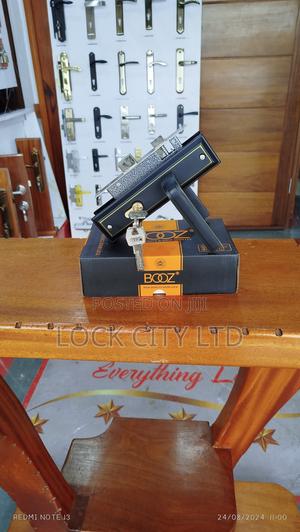 Booz Matt Black Flush Door Lock - main view