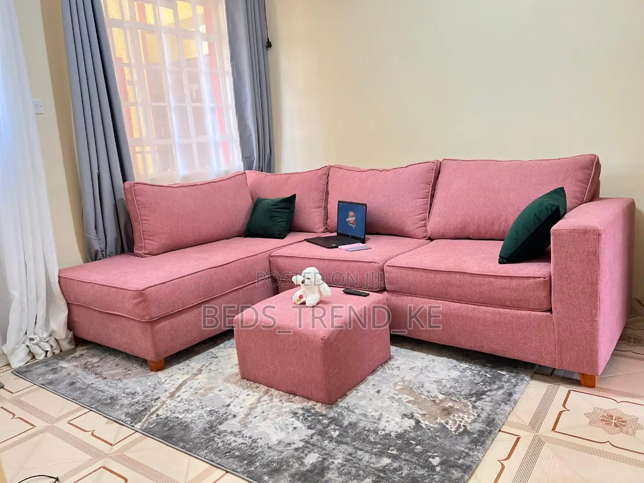 Entertaining 6 Seater L Seat Sofa With a Puff