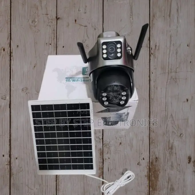4g Sim Card Wireless Ip66 Waterproof Solar Powered Dual Lens Camera