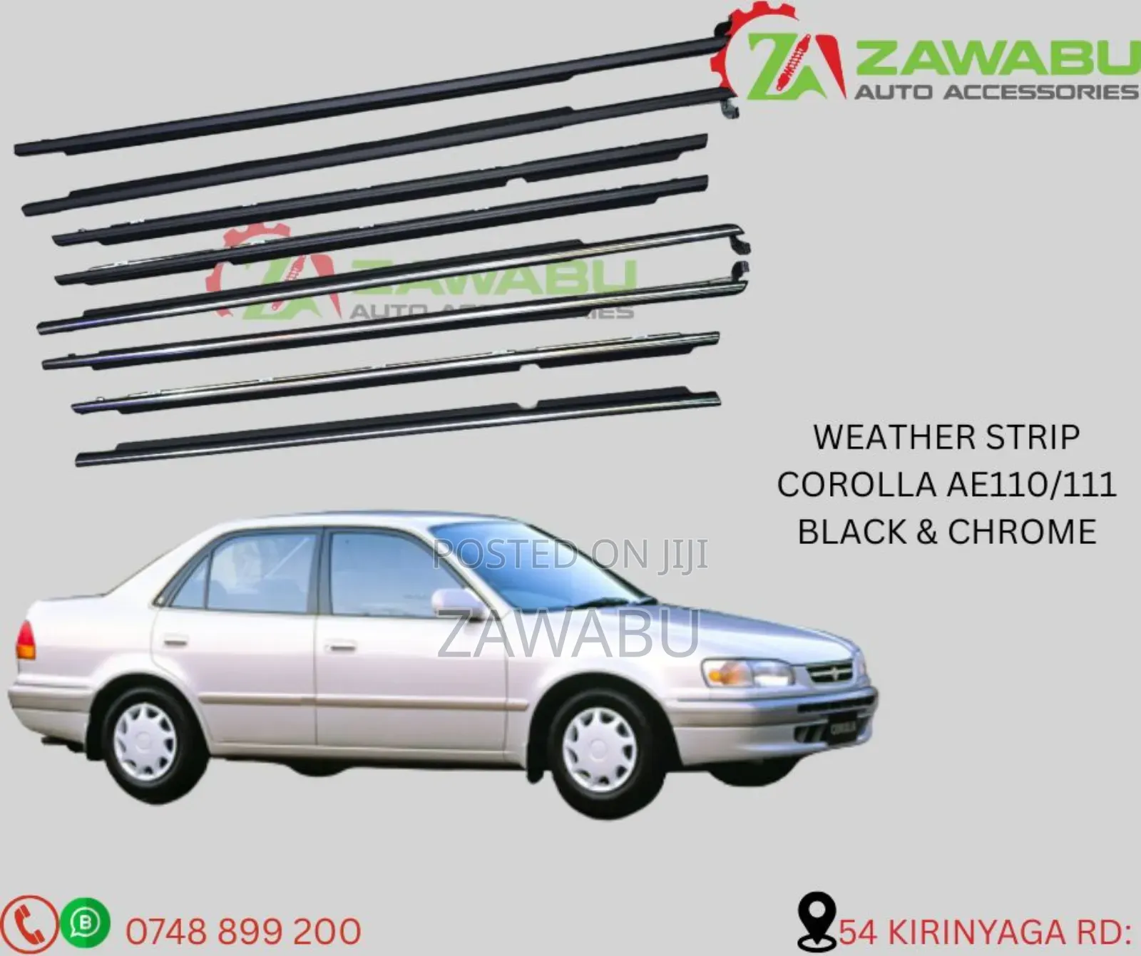 Weather Strips Corolla Ae 110 Black Chrome