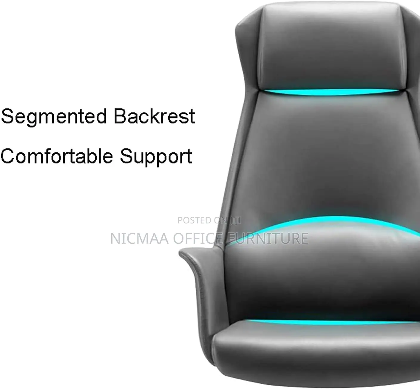 Office Seat: Executive Adjustable High Back Faux Leather Seat