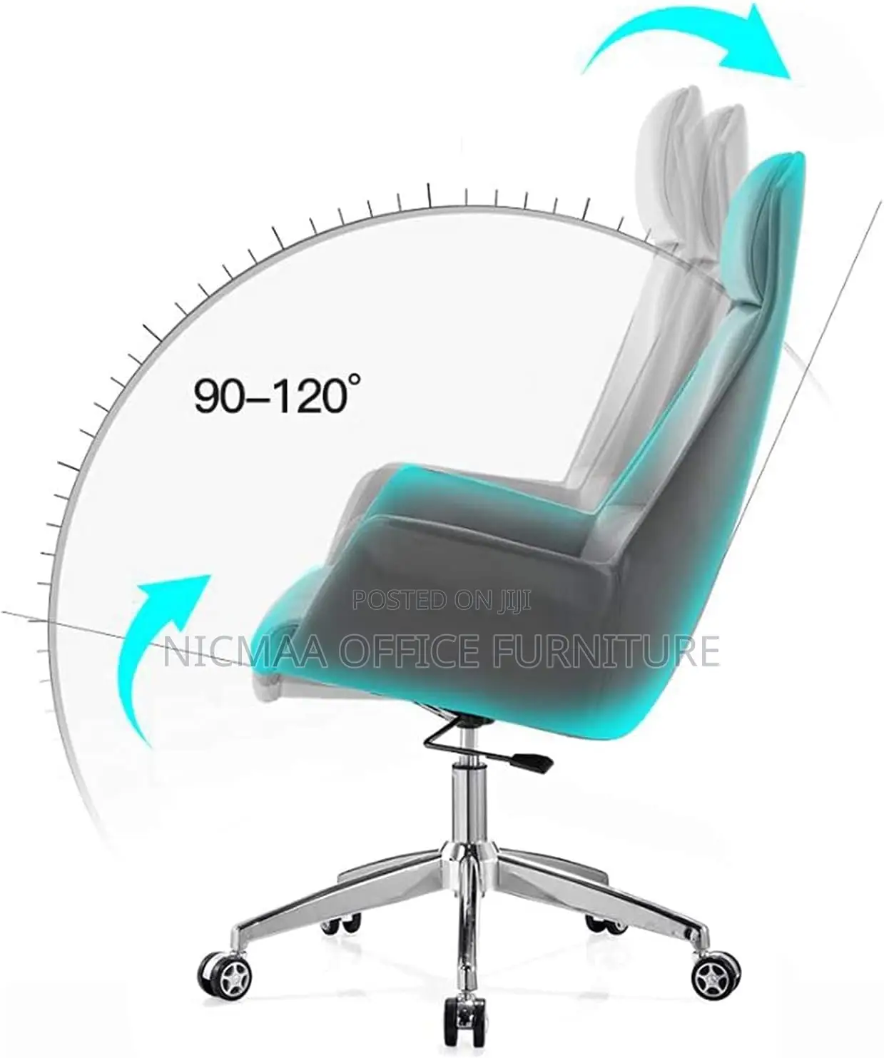 Office Seat: Executive Adjustable High Back Faux Leather Seat