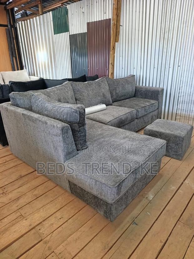 Energized 6 Seater L Sofa + a Puff