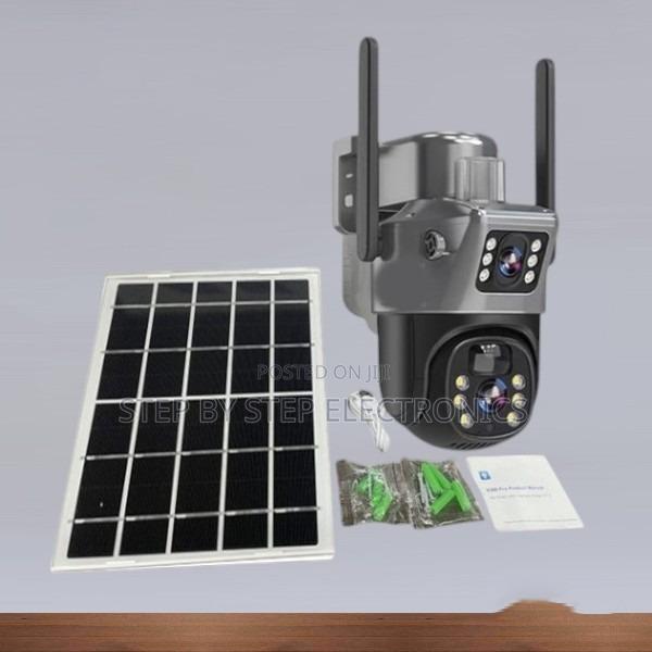 4g Dual Lens PTZ Solar CCTV Camera With Built-in Rechargeable Battery
