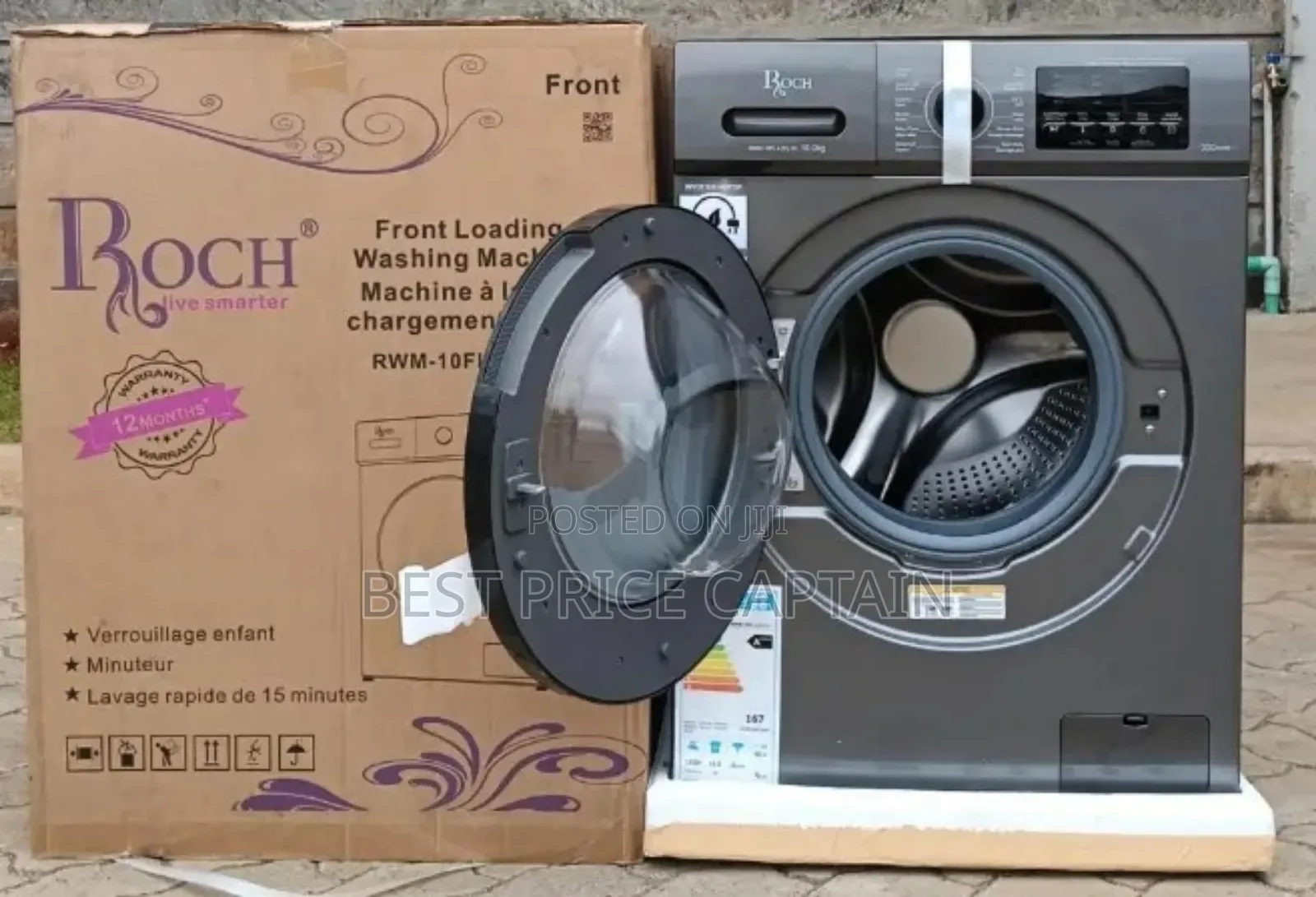 Roch 10kgs Washing Machine Front Load Washing Machine