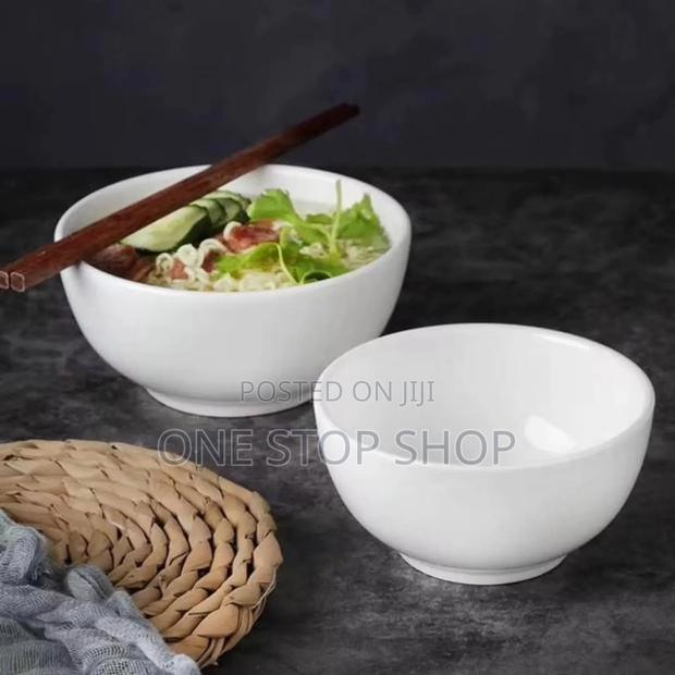 5.5" White Ceramic Bowls 6pcs - main view