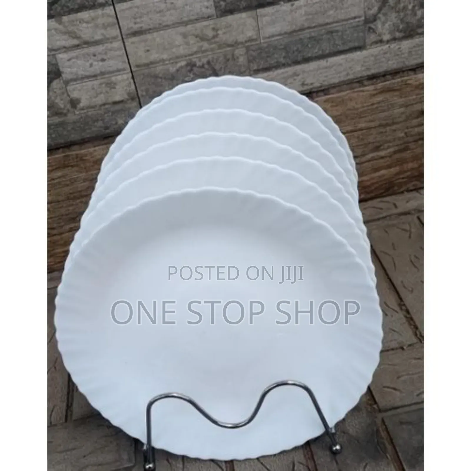 10.5" 6pcs White Plain Round Ceramic Plates