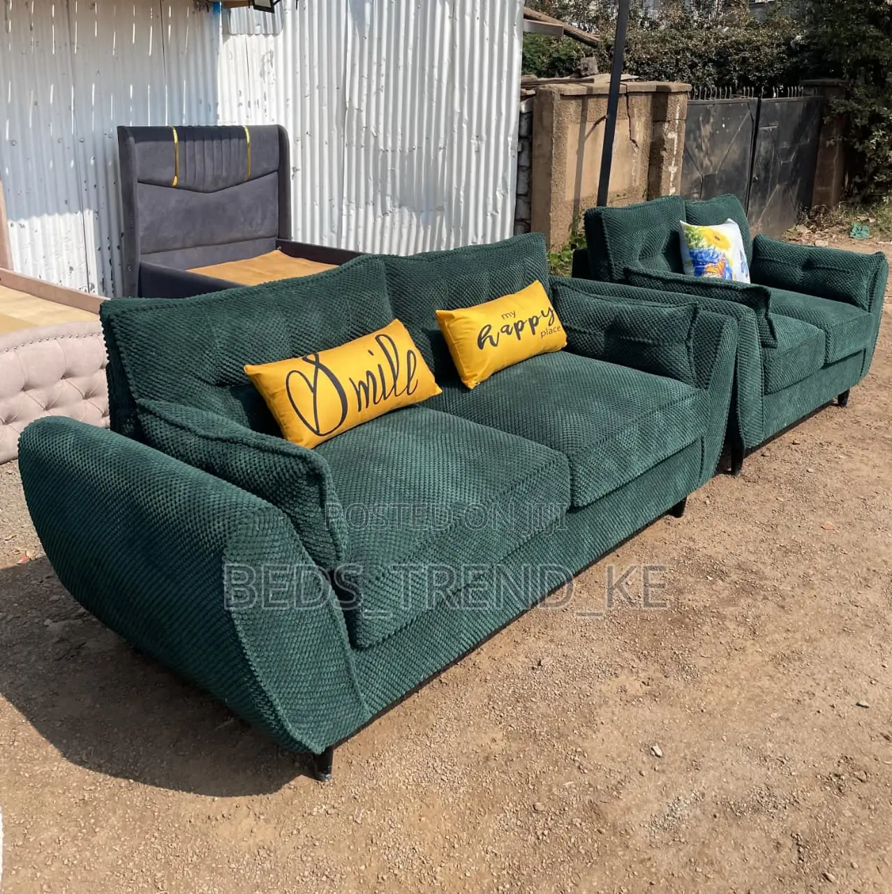 Pure Green 5 Seater Butterfly Sofa 3,2