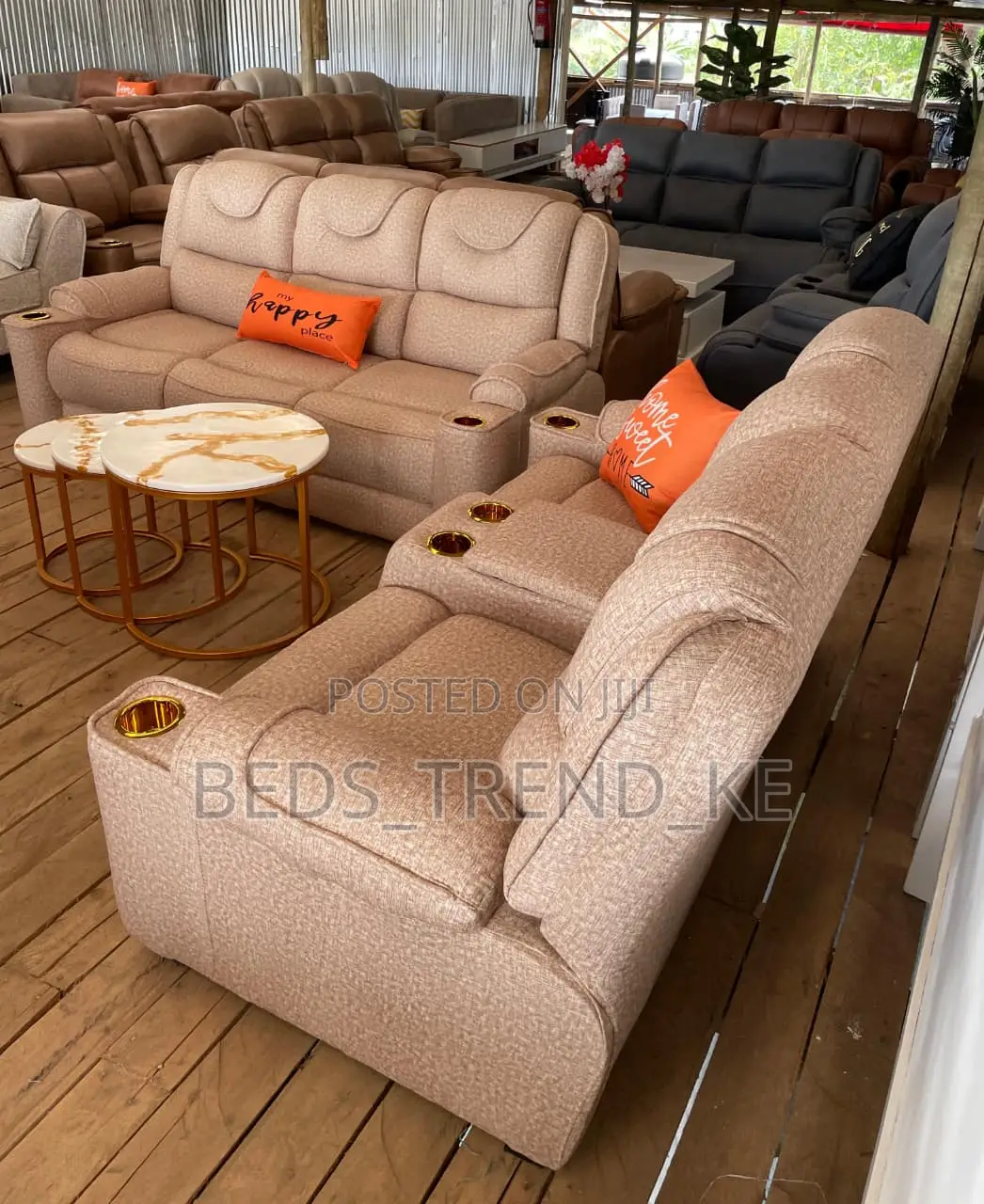 Adaptive 5 Seater Semi Recliner Sofa