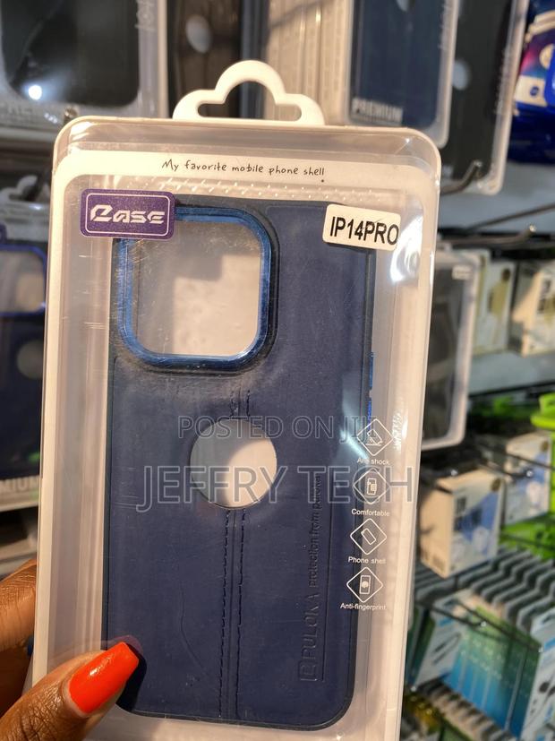 Vaku Leather iPhone 14 Pro Logo Cut Pu Case Slim Back Cover - main view