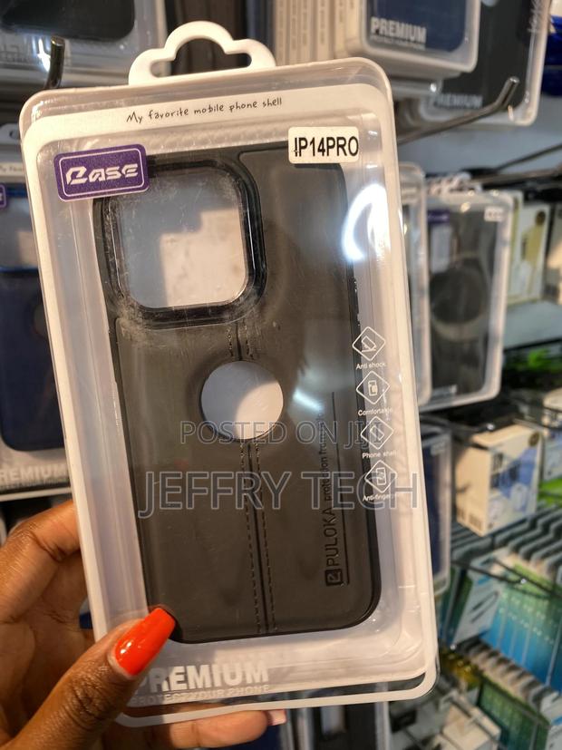 Fukubu Leather iPhone 14 Pro Logo Cut Pu Case - thumbnail 3