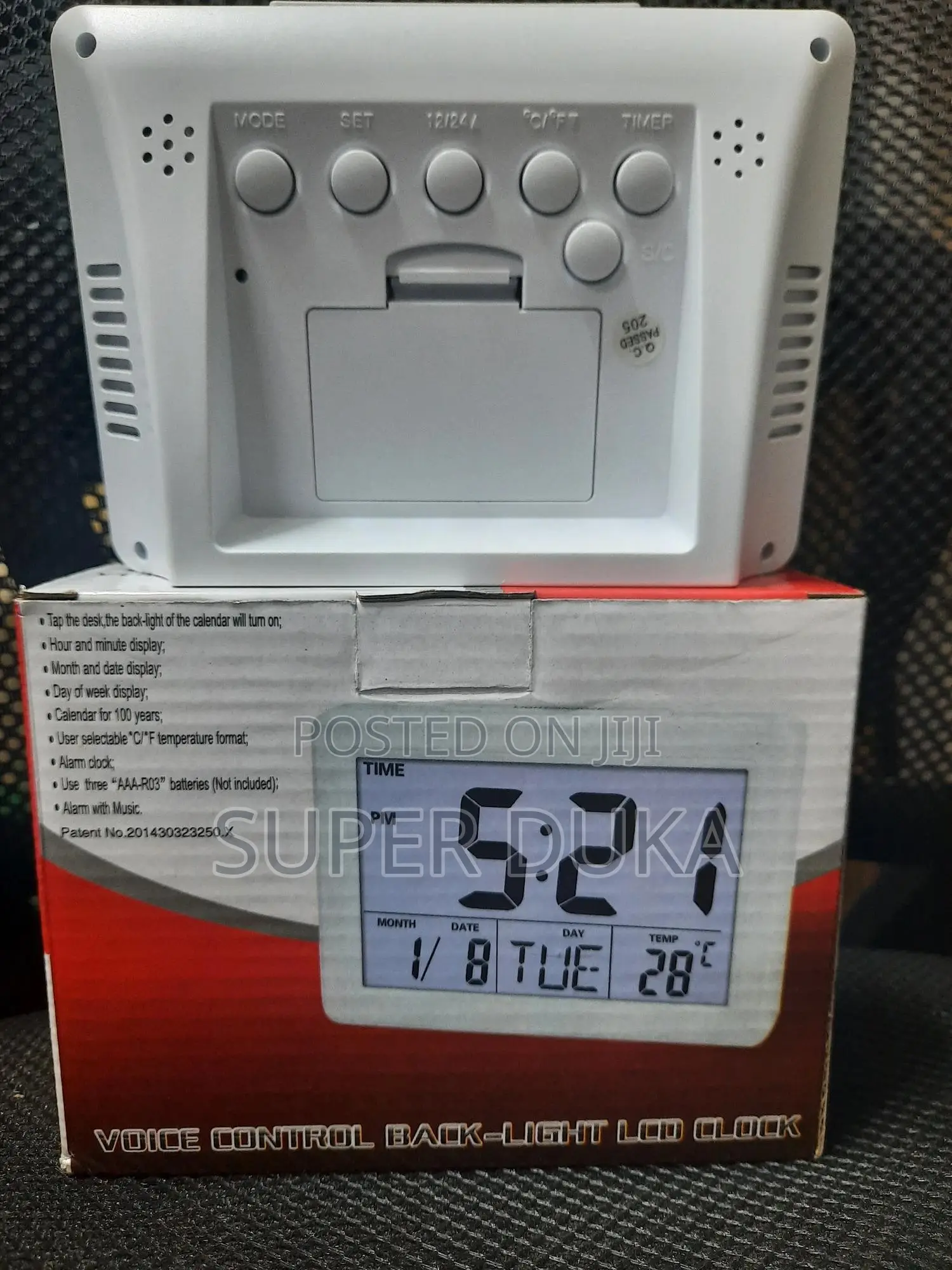 Voice Control Back-Light Led Clock.Digital Alarm