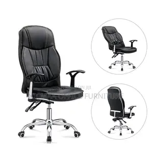 Office Seat: Executive Recliner Leather Black Seat