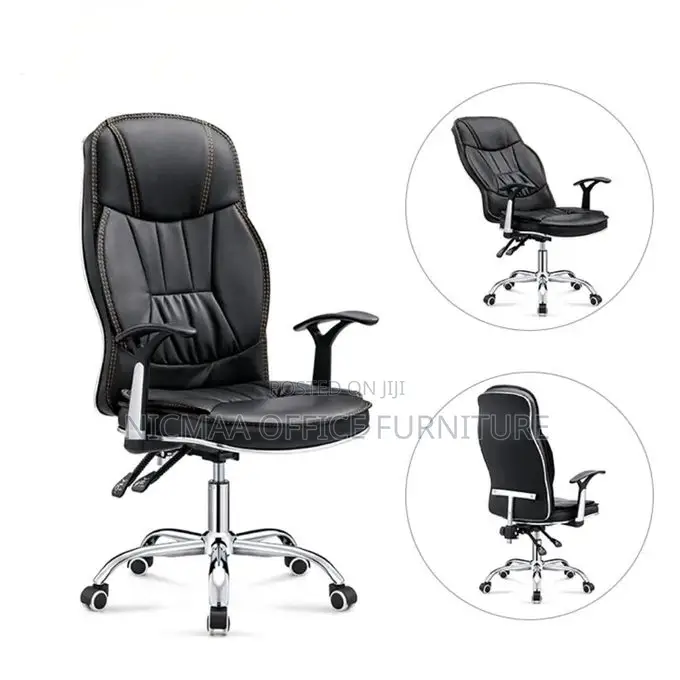 Office Seat: Executive Recliner Leather Black Seat