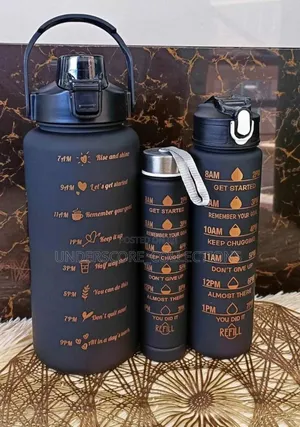 Black 3in1 Water Bottle Set