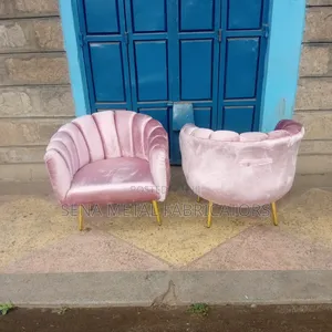 Pink Velvety Accent Chairs for Living Room Set Up.