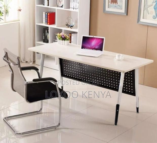 Office Table : 1200mm White Non-Foldable Study Table - thumbnail 4