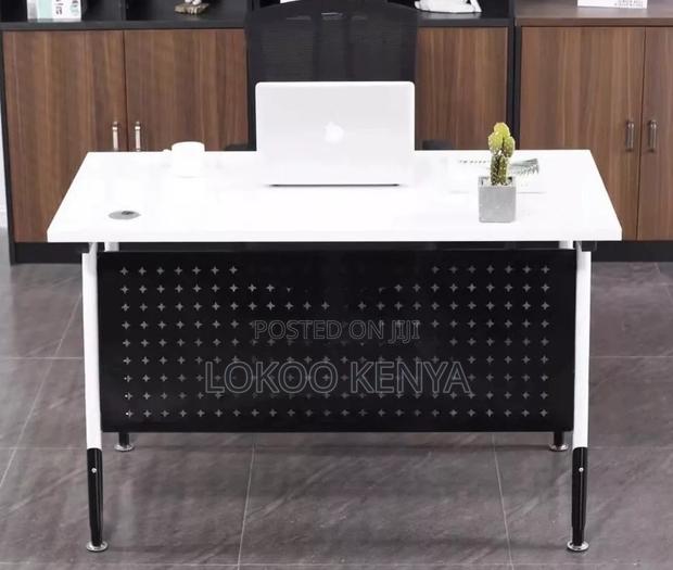 Office Table : 1200mm White Non-Foldable Study Table - thumbnail 5
