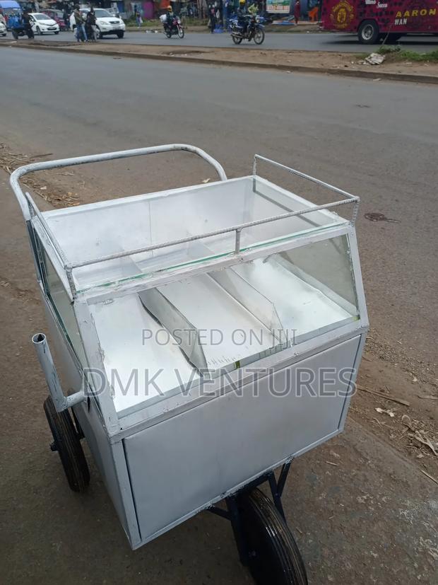 Whitish Three Partitions Eggs Trolley