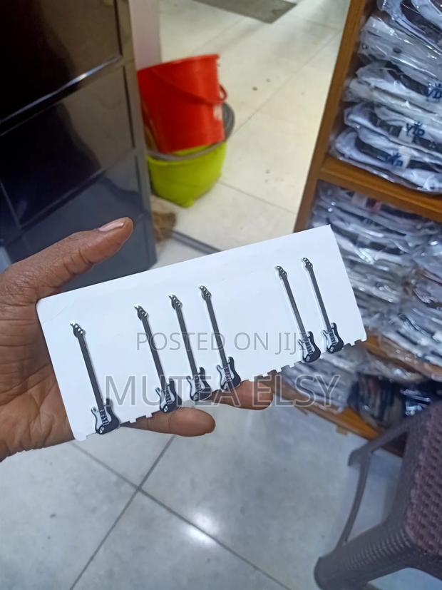 Silver White Guitar Tie Clips - main view