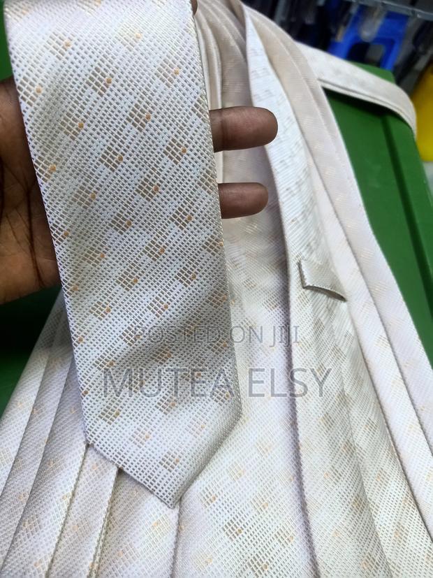 Executive Cream Geometric Single Ties - thumbnail 4