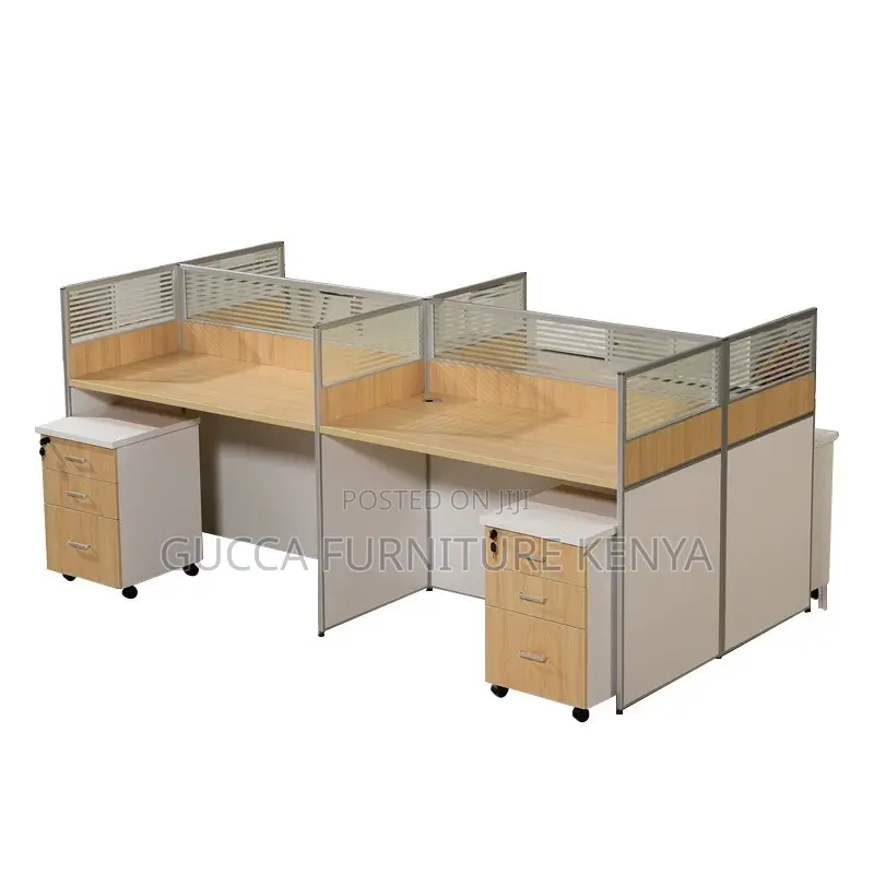 Office Desk: Imported 4-Person Workstation Booth for Office