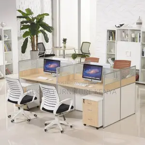 Office Desk: Imported 4-Person Workstation Booth for Office