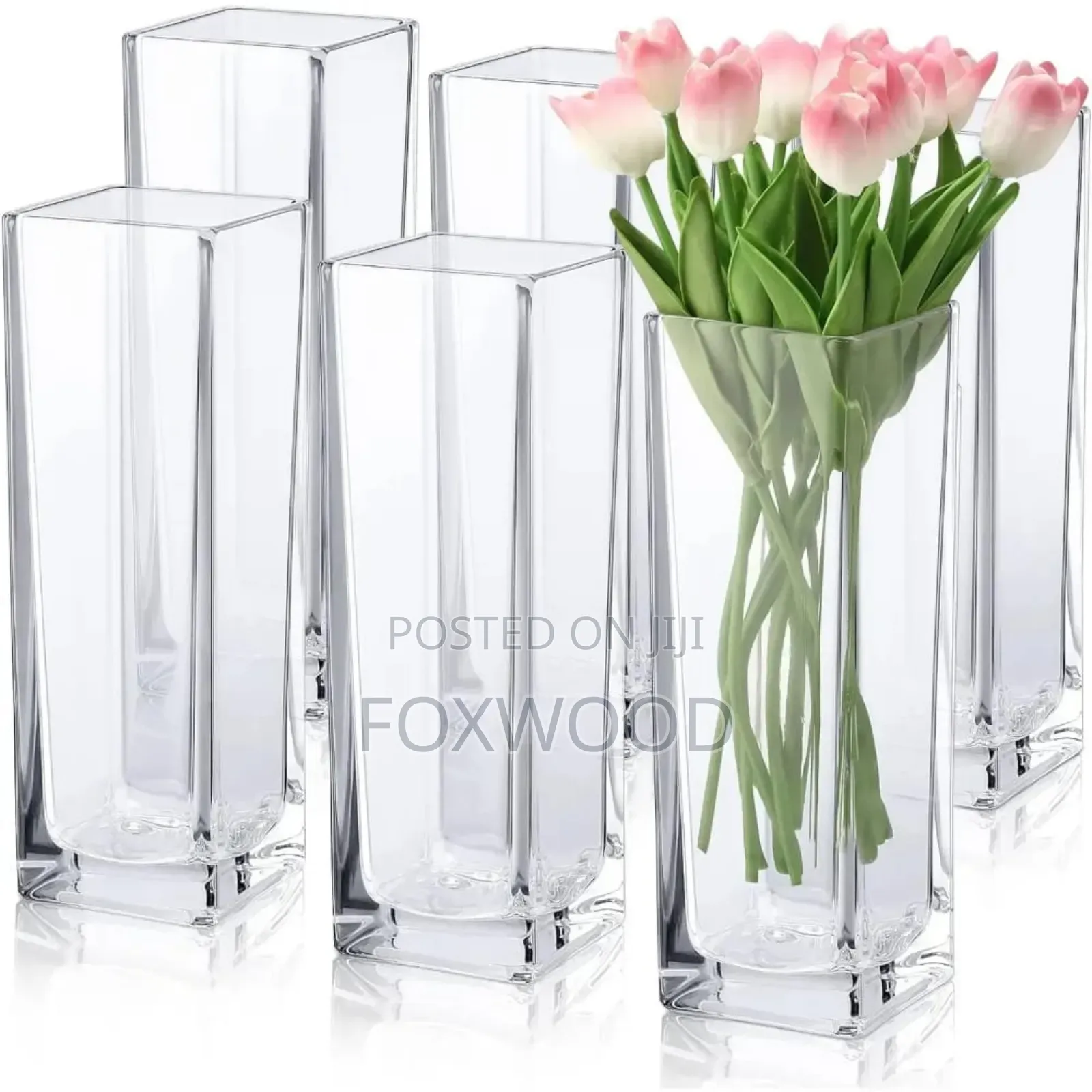 :*Glass Vase Cube Long Plain