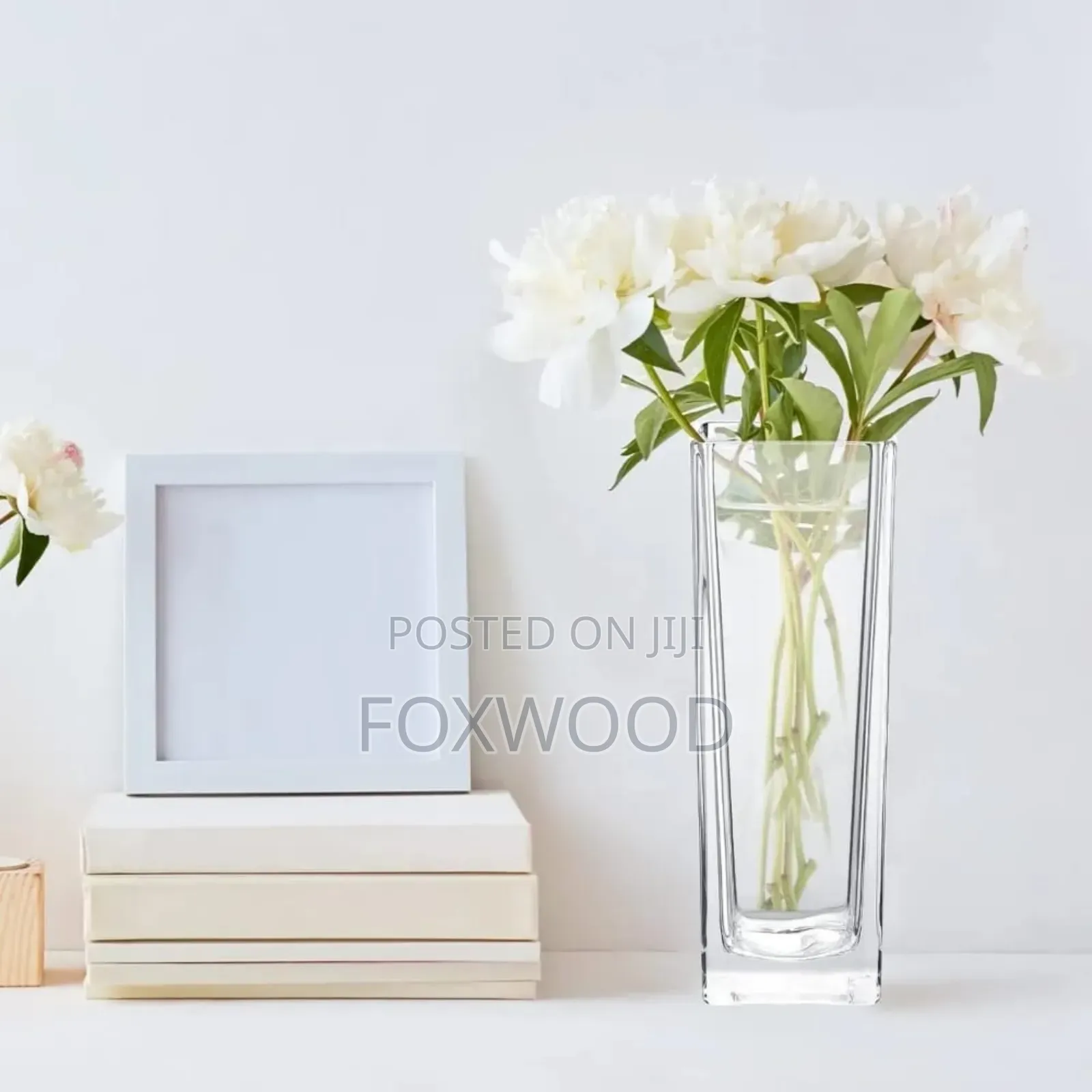 :*Glass Vase Cube Long Plain