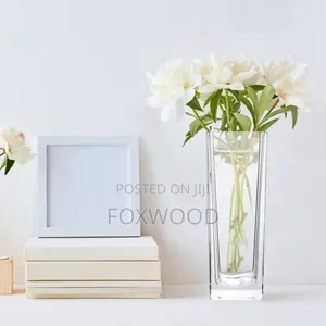 :*Glass Vase Cube Long Plain